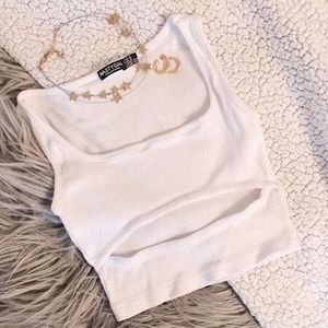 Cut Out Ribbed Crop Top w Scoop Neckline NastyGal